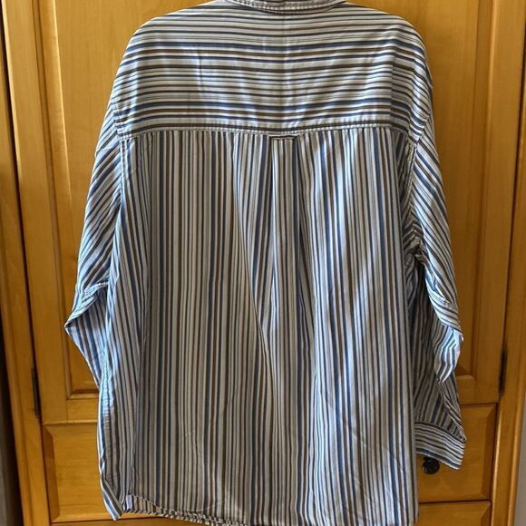 Chaps blue/brown/white pinstripe button down shirt - Picture 4 of 4